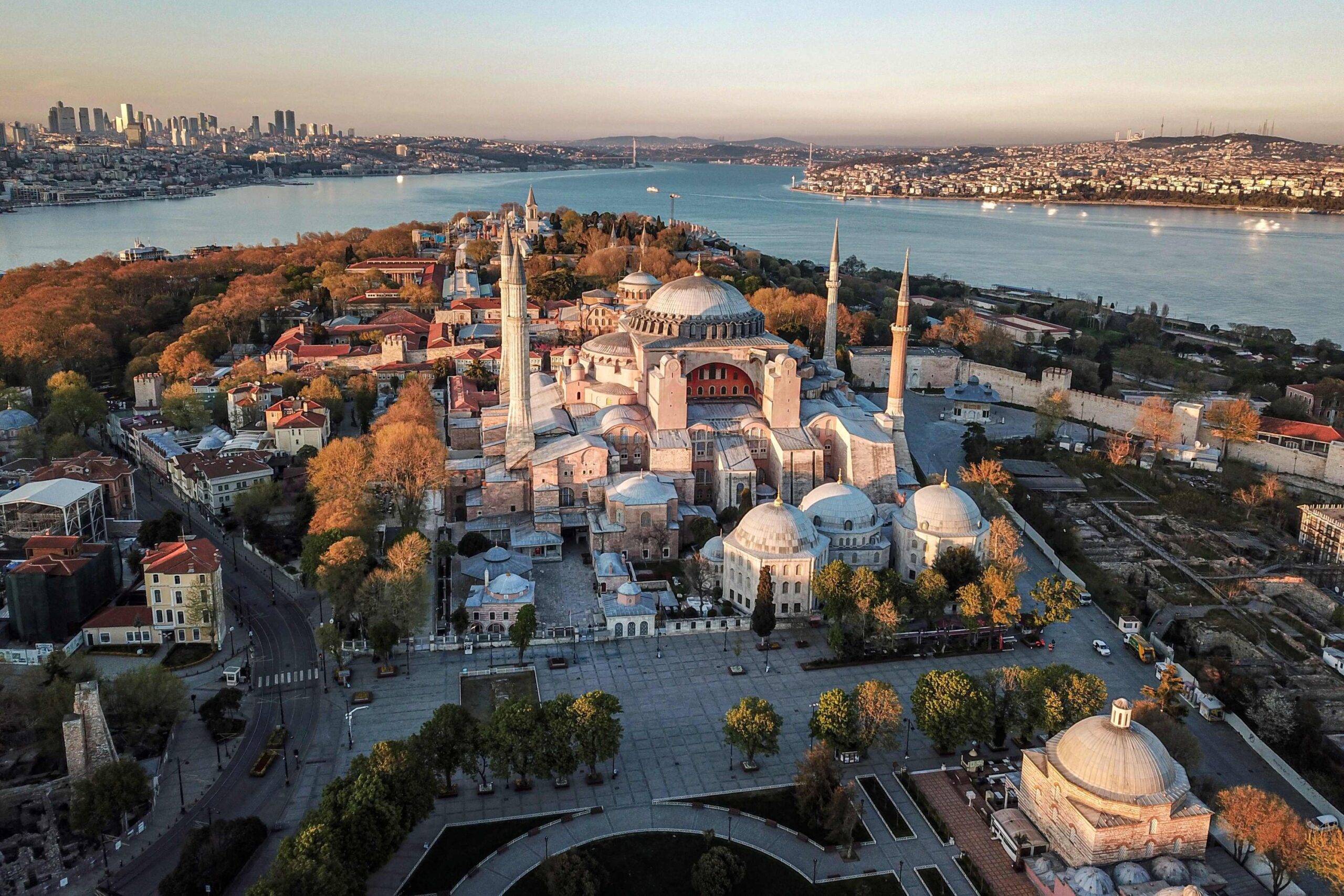 Old Istanbul (Sultanahmet) with the Bosphorus Strait dividing Asia and Europe